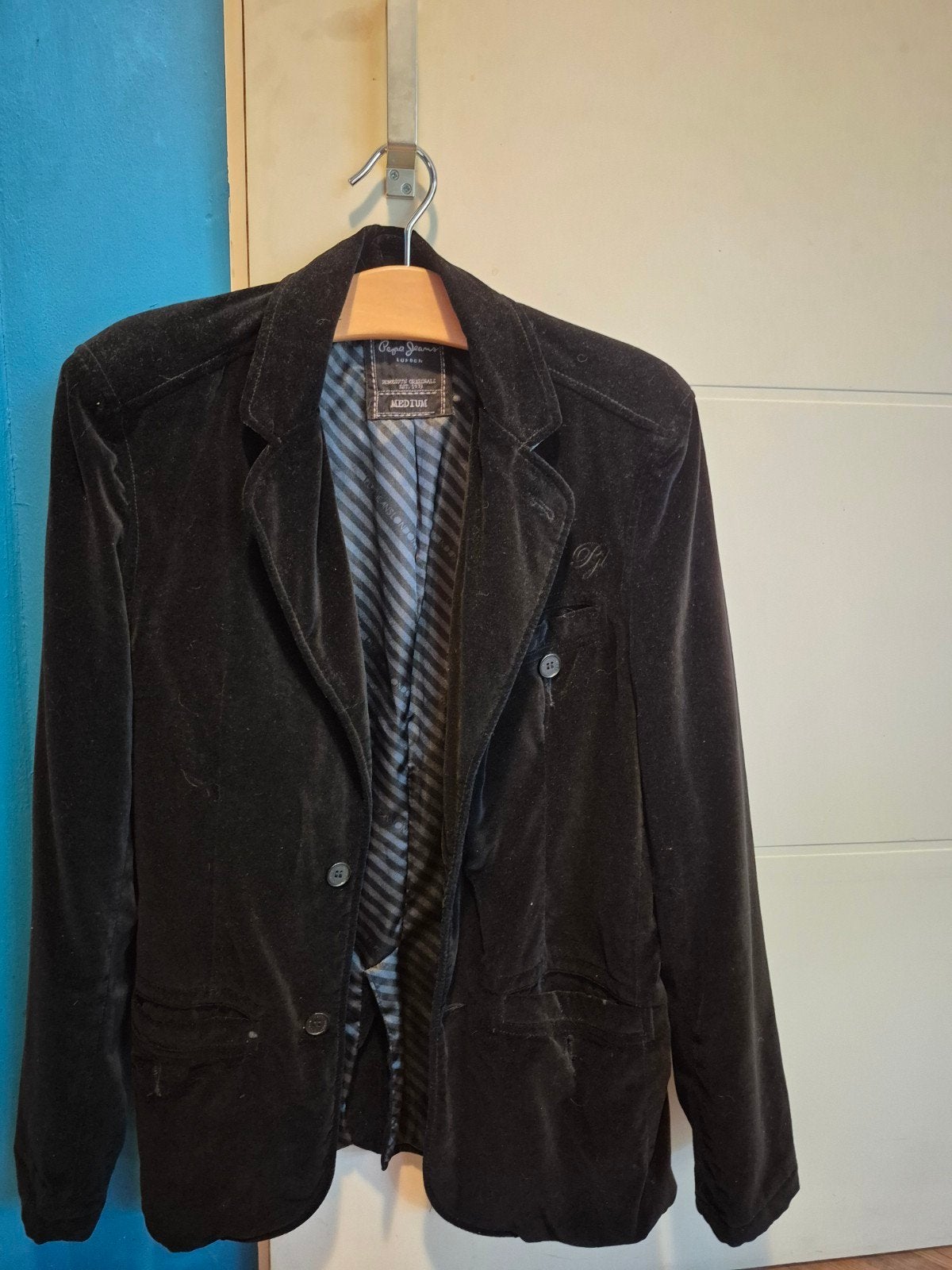 Pepe Jeans London fluwelen colbert - Maat M, Maat 48/50 (M), Zwart, Ophalen of Verzenden, Zo goed als nieuw