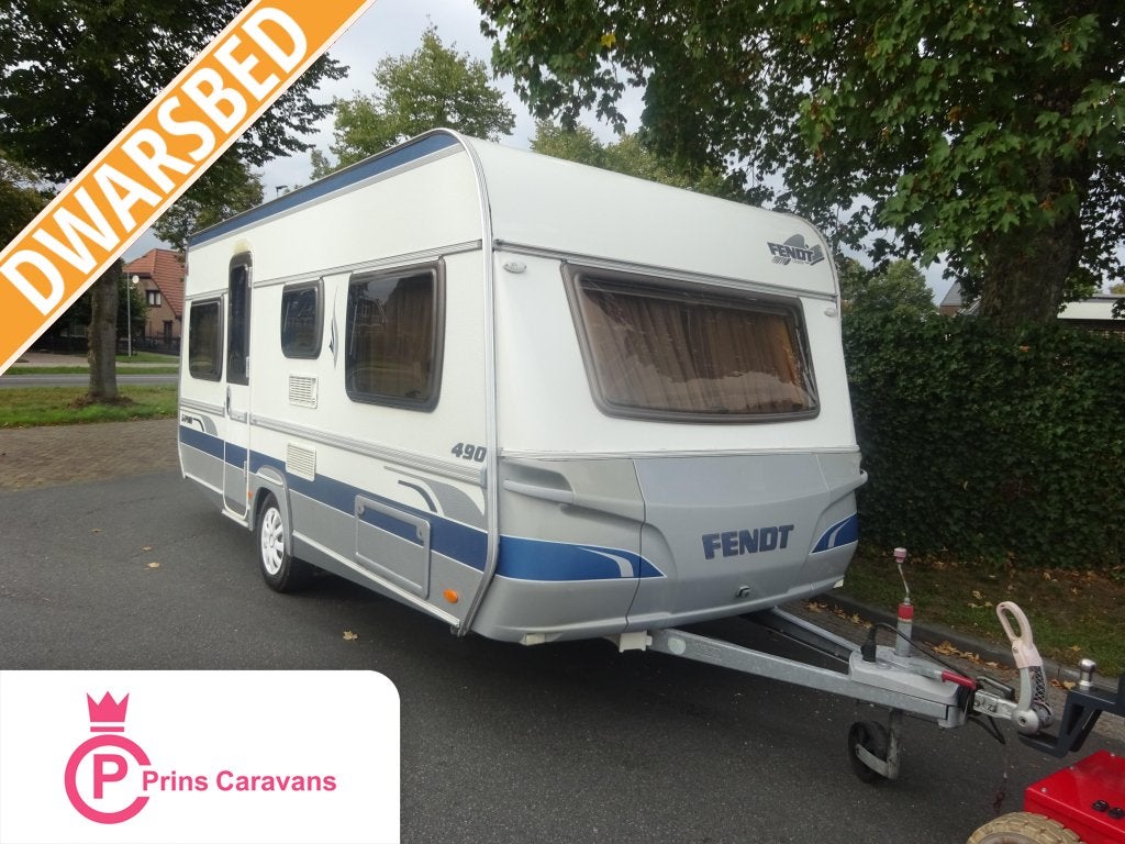 Fendt Saphir 490 Met DwarsBed en Rondzit, Caravans en Kamperen, Schokbreker, Rondzit, Bedrijf, Tot en met 4