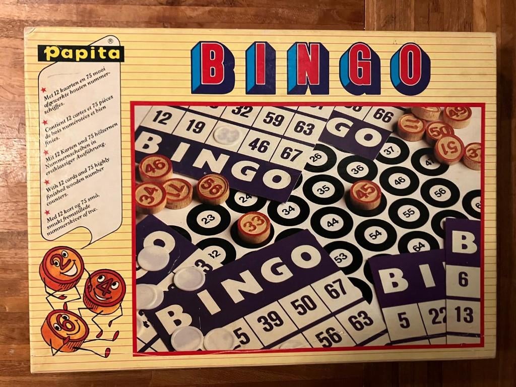 Bingo spel Papita - 984 | 1979 vintage, Hobby en Vrije tijd, Gezelschapsspellen | Bordspellen, Vijf spelers of meer, Ophalen of Verzenden