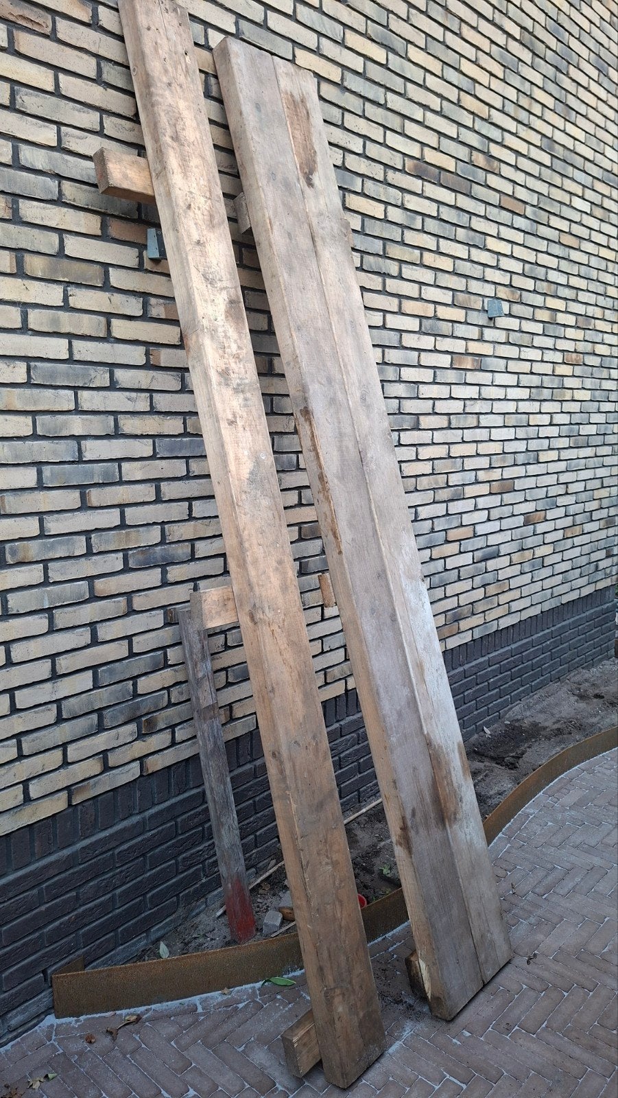 3 houten balken 270x17x7 cm, Doe-het-zelf en Verbouw, Ophalen, Gebruikt, Balk, Vuren