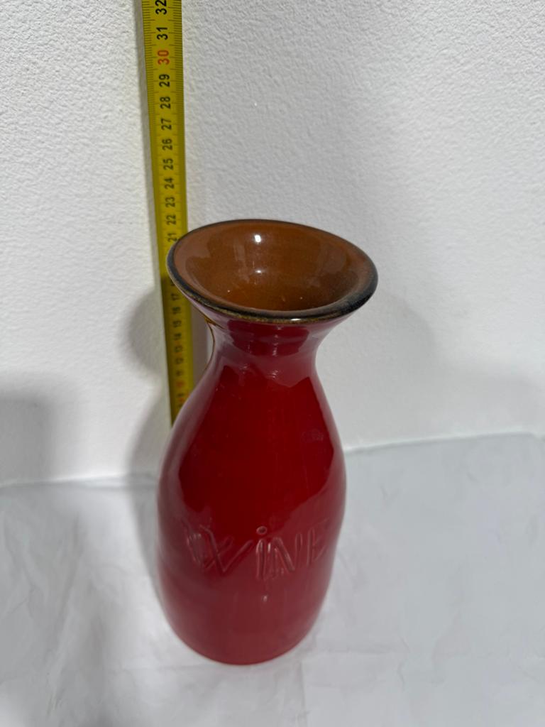 Vintage Rode Keramische Wijnkan - Ceramiche Alfa Italië, Antiek en Kunst, Ophalen of Verzenden