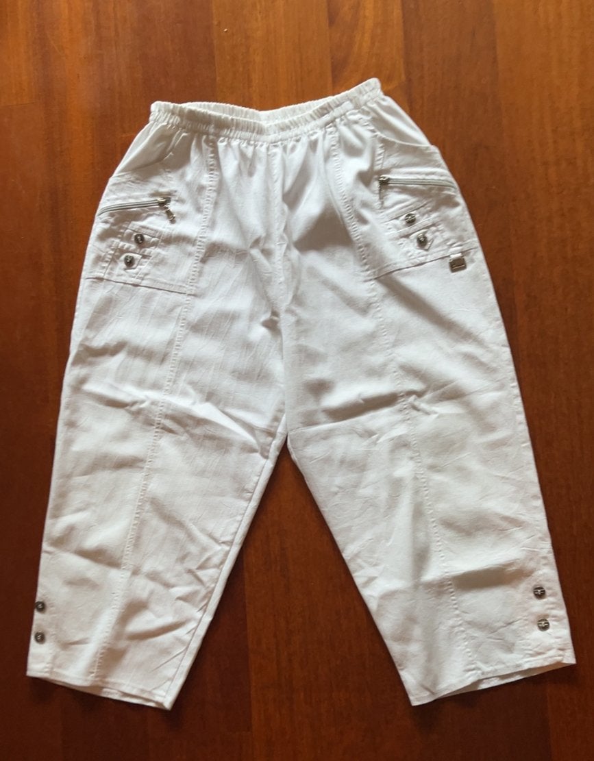 Witte capri broek, Wit, Maat 42/44 (L), Ophalen of Verzenden, Zo goed als nieuw