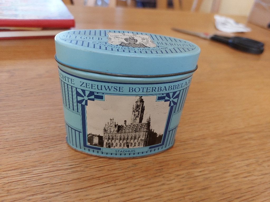 ovaal blikje Zeeuwse Boterbabbelaars, Verzamelen, Blikken, Ophalen of Verzenden, Gebruikt, Overige