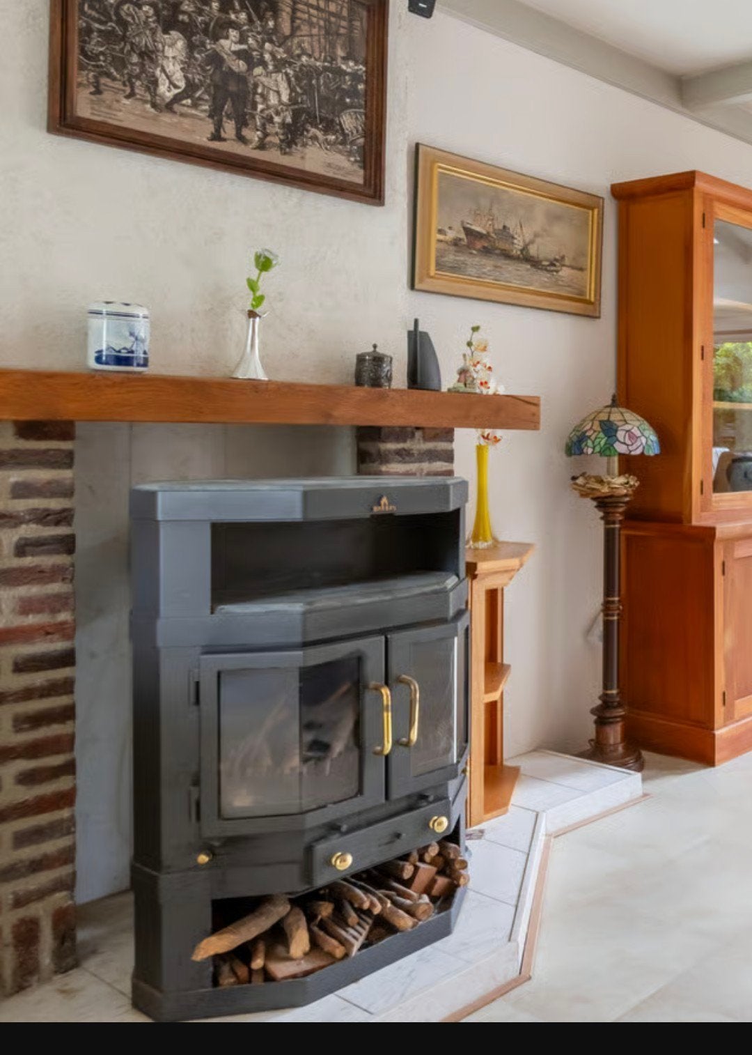 Barbas Hamar 90 Houthaard 8KW met speksteen, Ophalen, Gebruikt, Vrijstaande haard, Houthaard