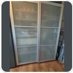 Ikea Laydal schuifdeuren met melkglas, Ophalen, Gebruikt, Glas