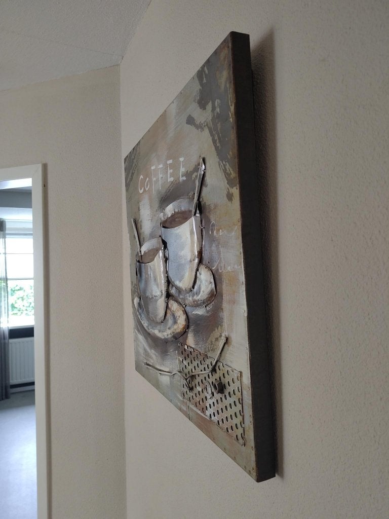 metalen schilderij (3D), Huis en Inrichting, Woonaccessoires | Schilderijen, Tekeningen en Foto's, Ophalen, Zo goed als nieuw