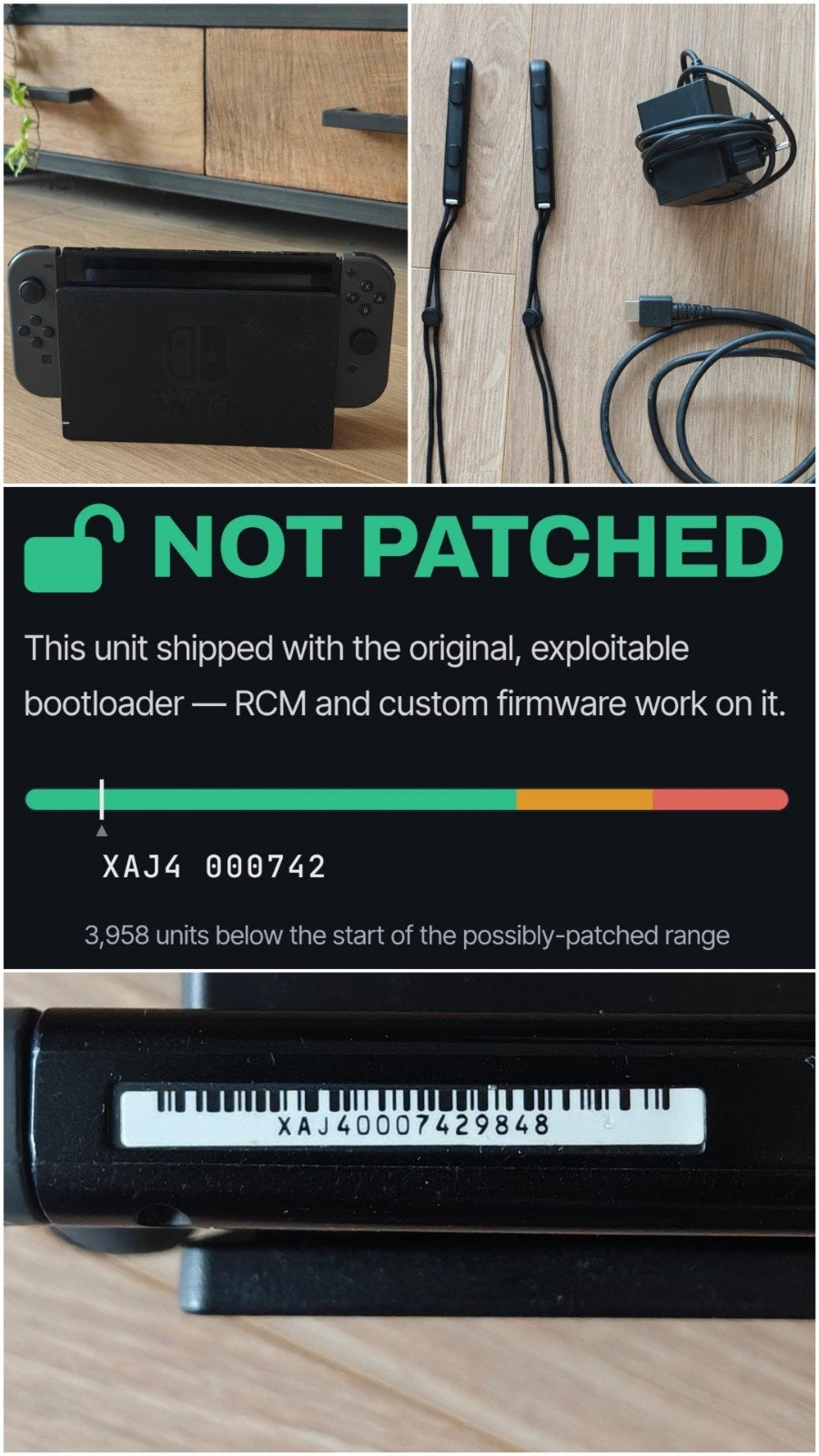 Unpatched Nintendo Switch V1 (HAC-001), Ophalen of Verzenden, Gebruikt, Met 2 controllers, Switch Original