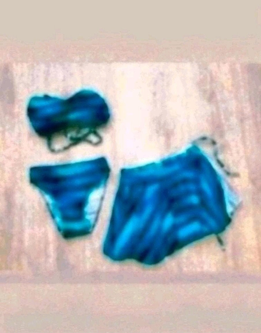 3-delige bikini set, Ophalen of Verzenden, Zo goed als nieuw, Blauw, Bikini