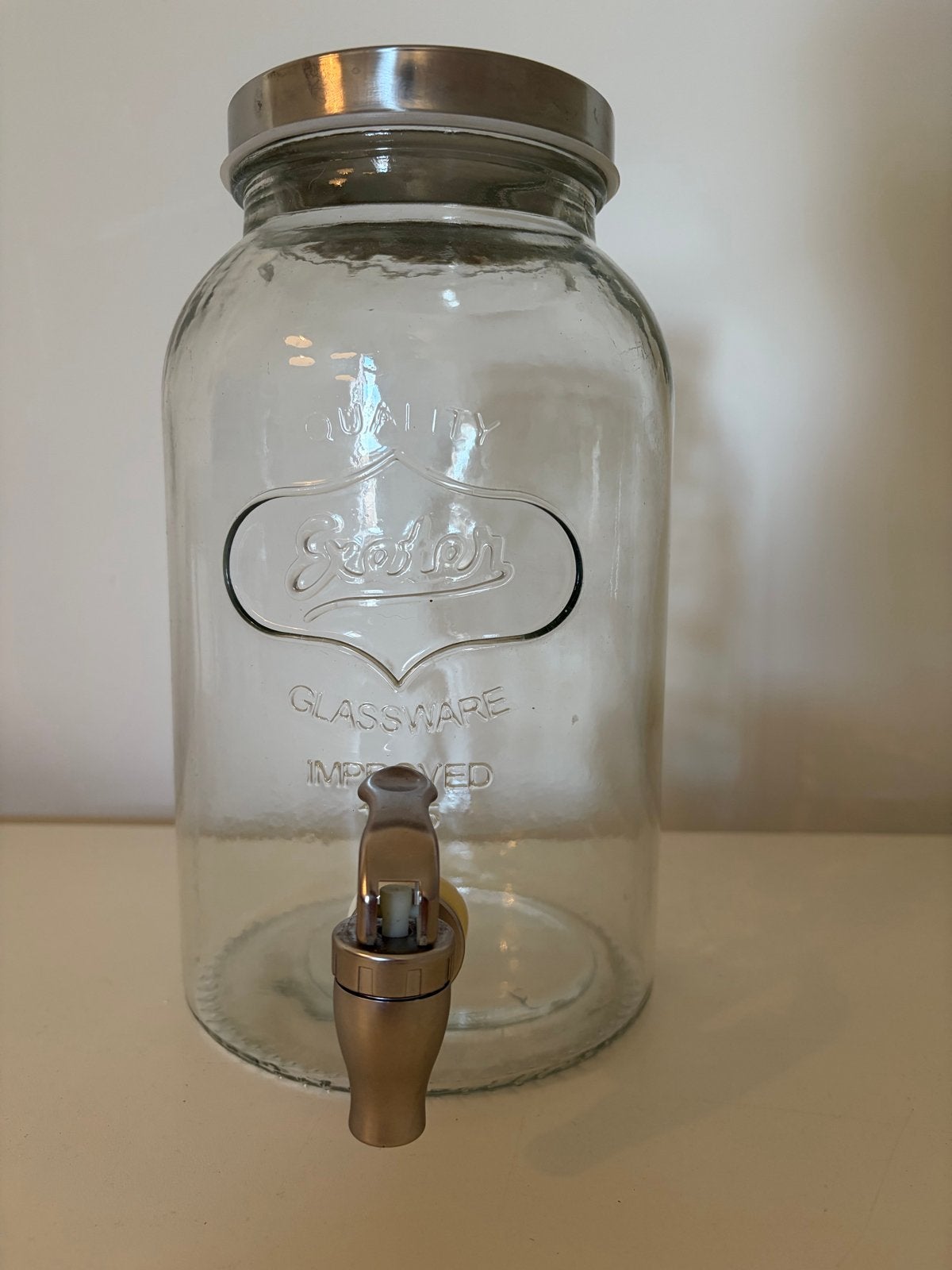 Glazen Waterkan met Tapkraan - Zo Goed als Nieuw, Overige typen, Ophalen of Verzenden, Zo goed als nieuw, Glas