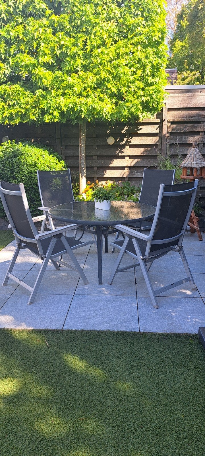 Set verstelbare en opklapbare grijze tuinstoelen Kettler, Ophalen, Gebruikt, Aluminium, Verstelbaar