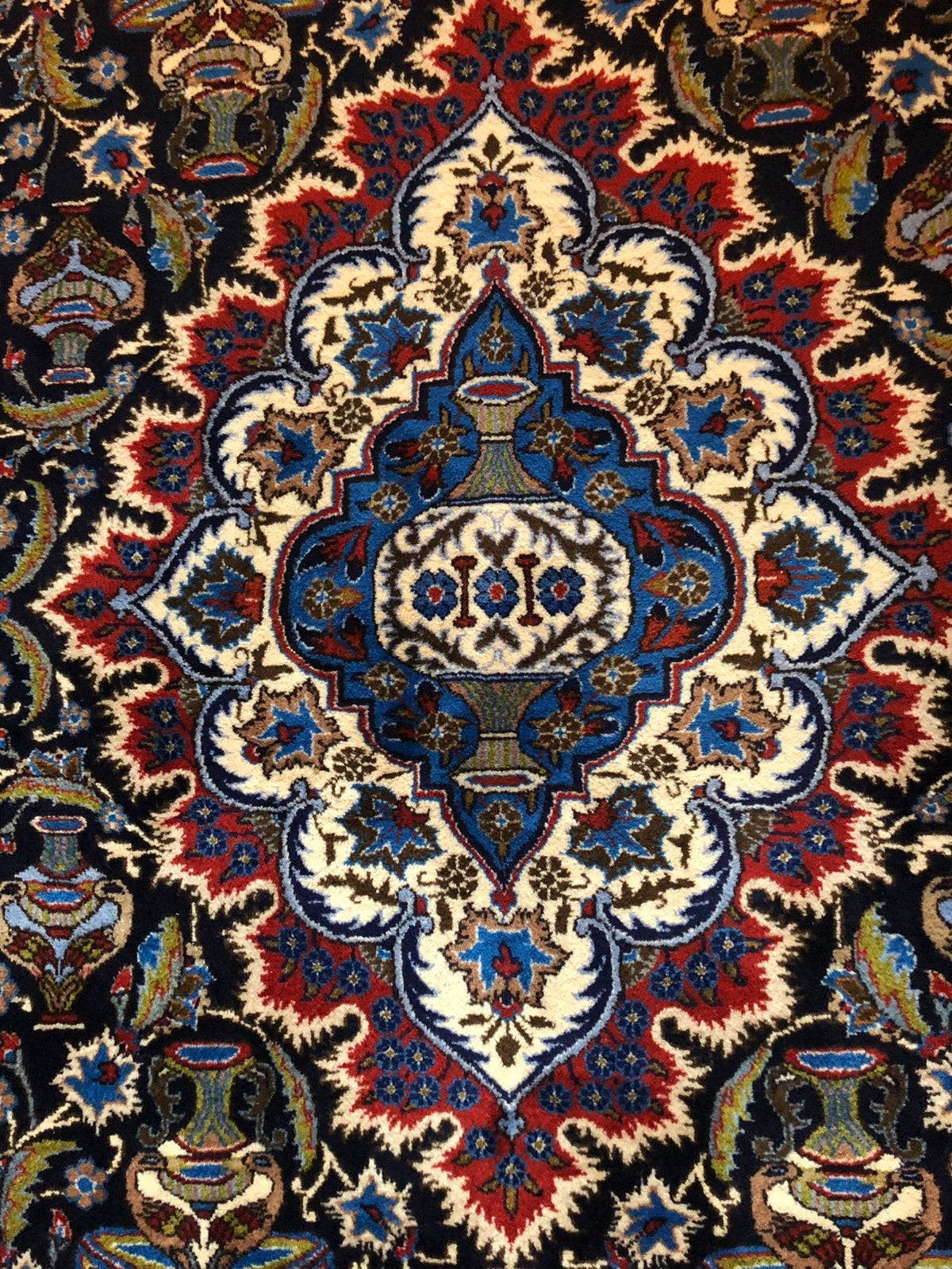 Perzisch tapijt kashmar handgeknoopt maat 300X200 cm, Ophalen, Blauw, Zo goed als nieuw, 200 cm of meer