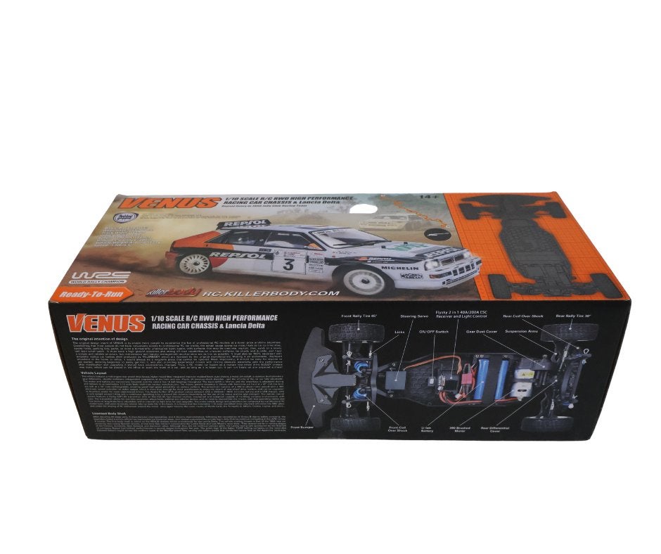 Killerbody VENUS Lancia Delta Rally 2WD KB48837R, Elektro, Verzenden, Nieuw, Schaal 1:10