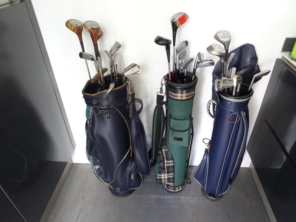 DRIE PAAR GOLFTASSEN MET BEN SAYERS CLUBS IN EEN KOOP, Ophalen of Verzenden, Gebruikt, Set, Overige merken