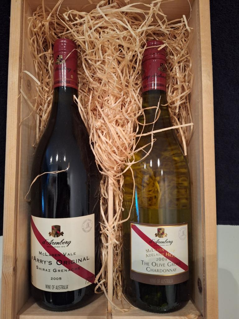d'Arenberg Wijncollectie: Shiraz Grenache & Chardonnay, Verzamelen, Wijnen, Ophalen of Verzenden, Zo goed als nieuw, Overige gebieden