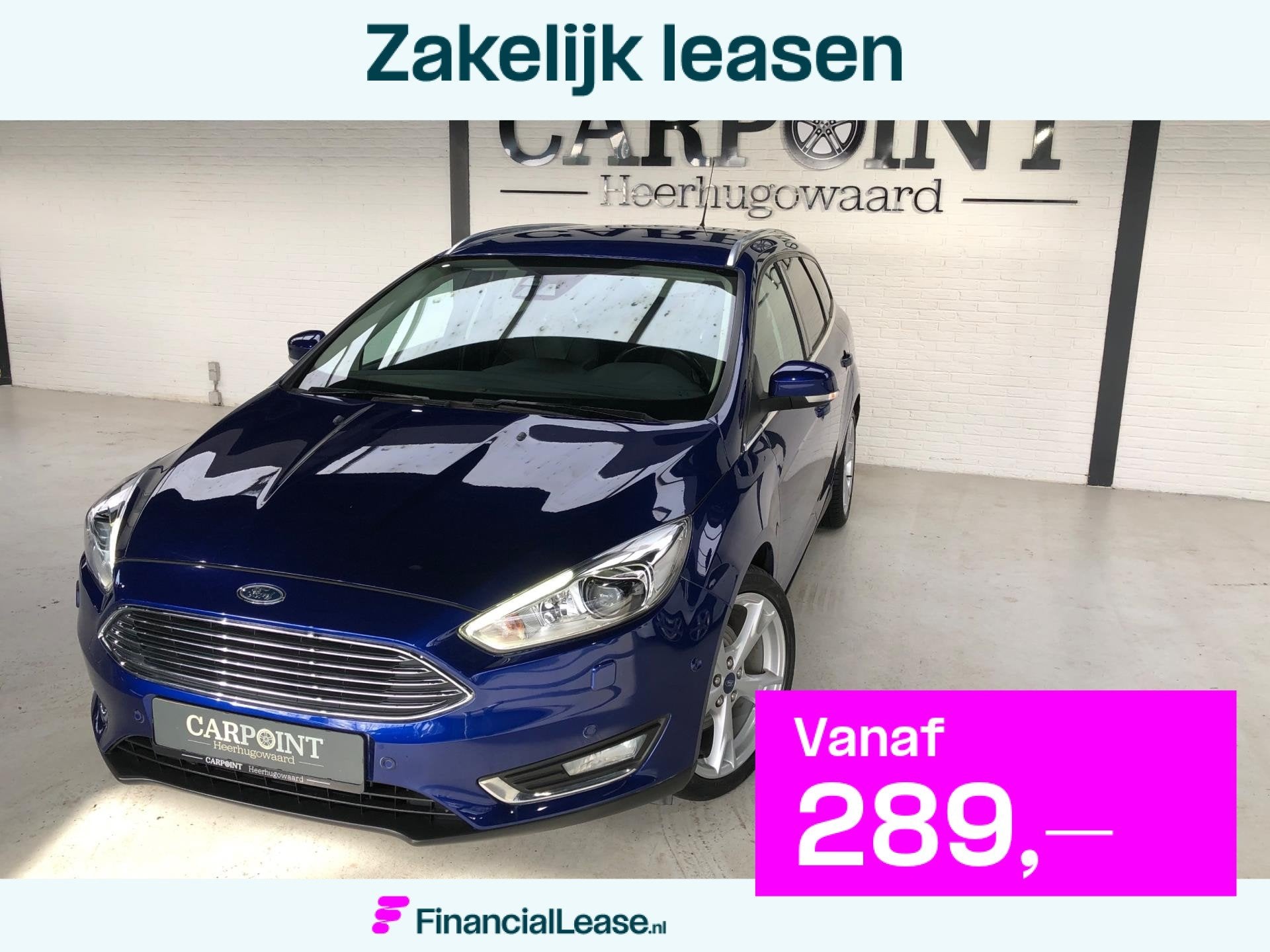 Ford Focus Wagon 1.5 Titanium Edition 2014 150PK Camera Leer, 4 cilinders, 150 pk, Blauw, Automatische klimaatregeling