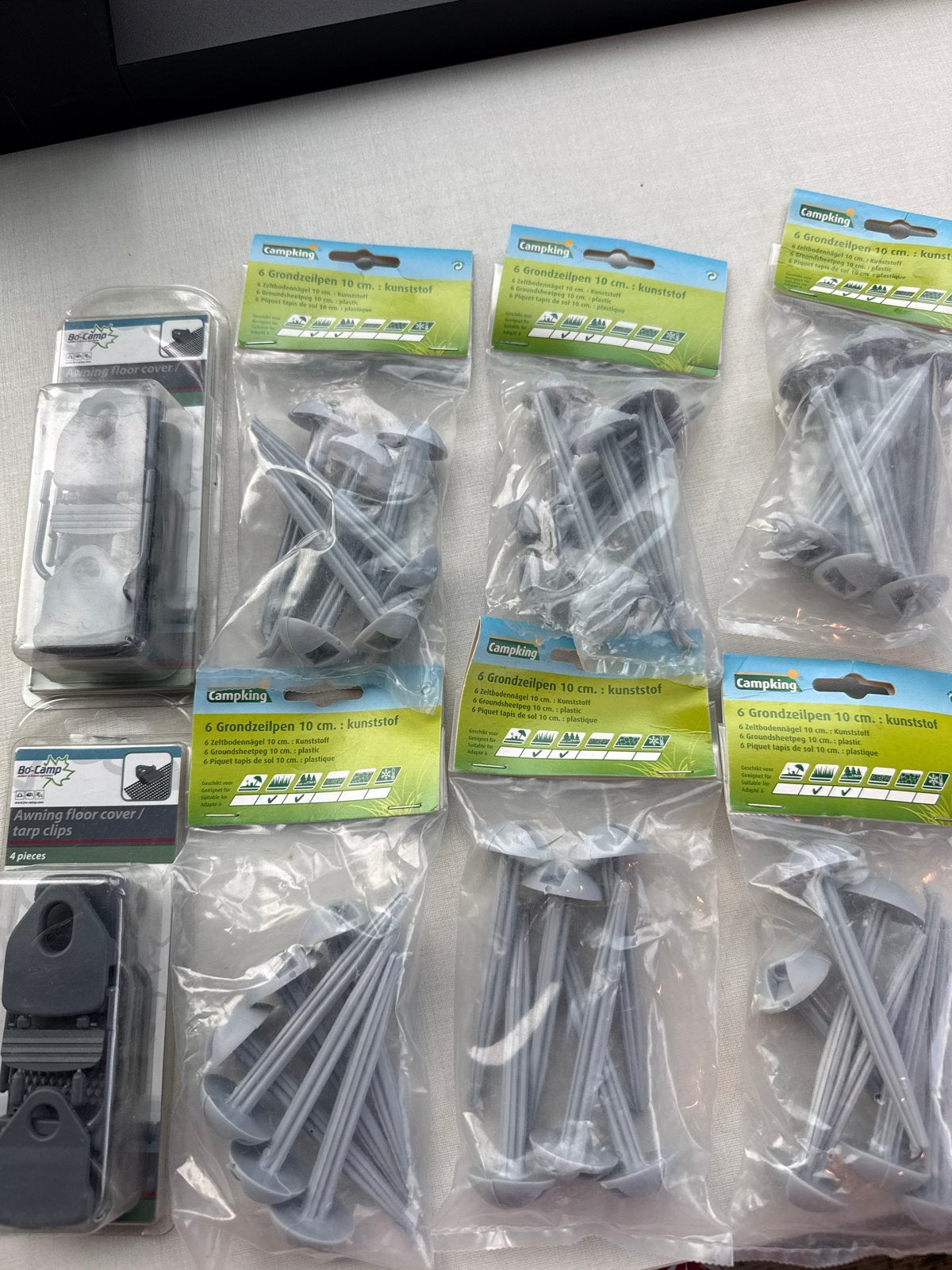 Voortenttapijt clips & Campking Grondzeilpennen, Caravans en Kamperen, Tentaccessoires, Ophalen of Verzenden, Nieuw