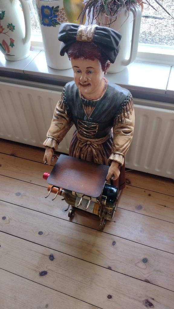 Wijnrek beeld - decoratieve flessenhouder, Antiek en Kunst, Curiosa en Brocante, Ophalen of Verzenden