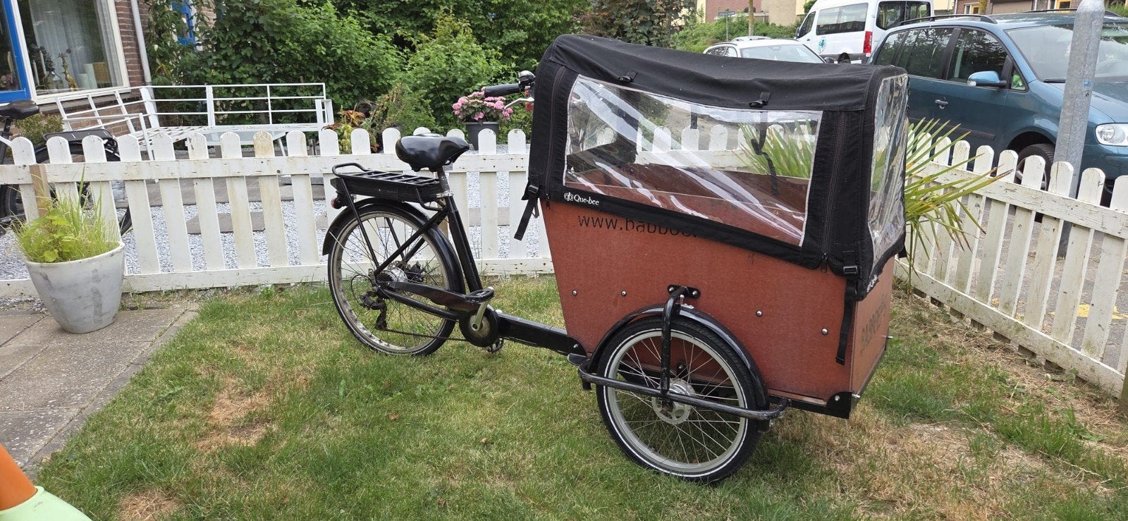 Babboe Big Elektrische Bakfiets met Huif, Ophalen, Gebruikt, 4 kinderen of meer, Huif