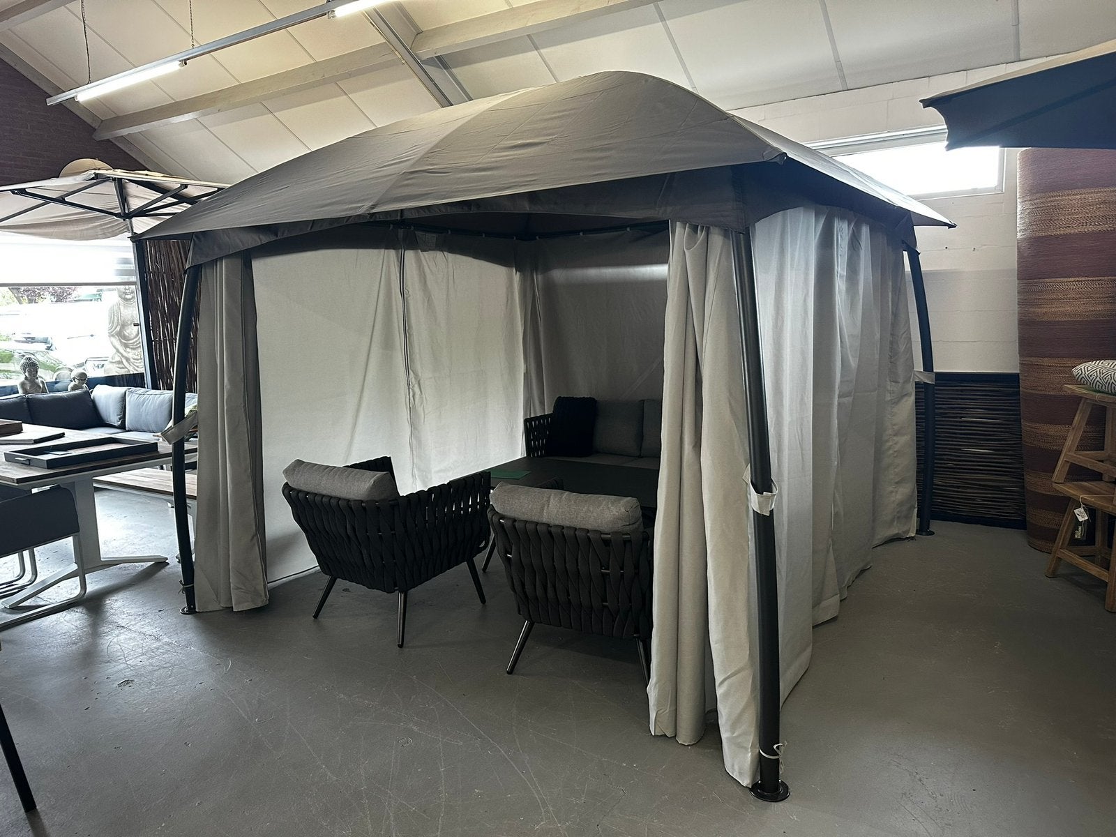 Design Paviljoen 330 x330cm afsluitbare zijpanelen, Ophalen, Roystore.nl@gmail.com, Minder dan 4 meter, Nieuw