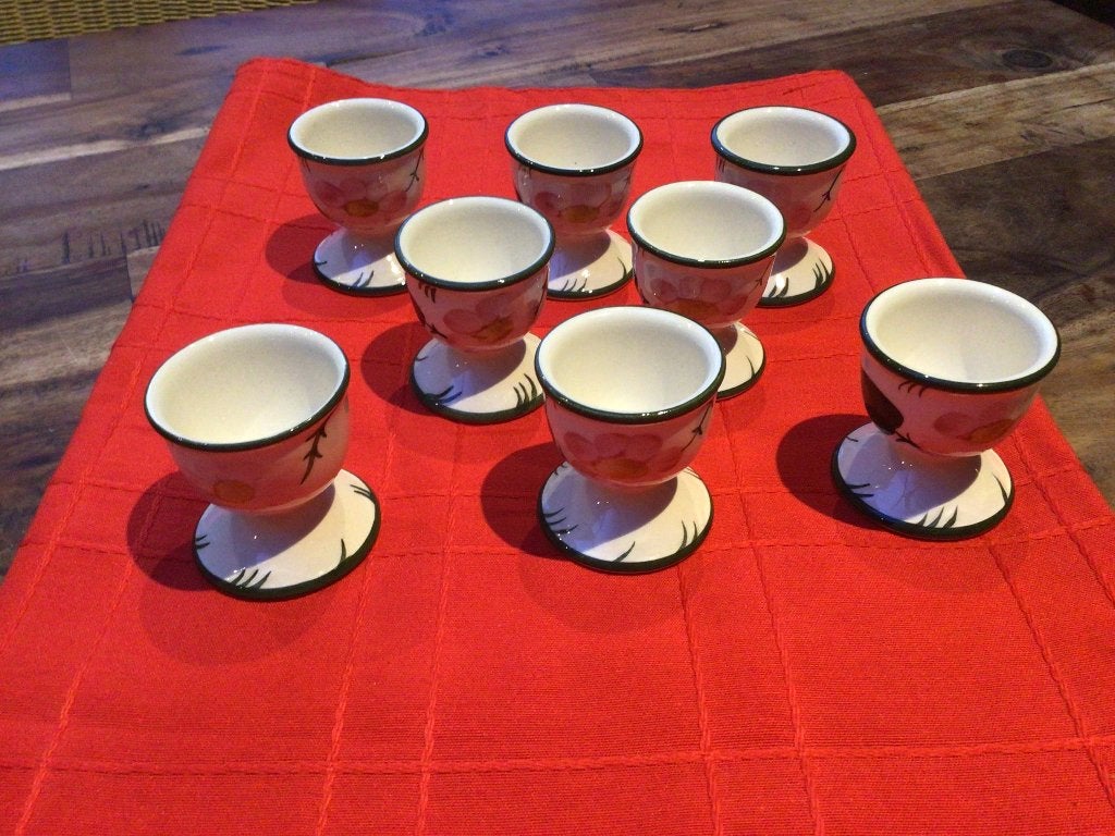 Villeroy en Boch wild Rose eierdopjes 8 st., Keramiek, Vintage, Ophalen of Verzenden, Zo goed als nieuw