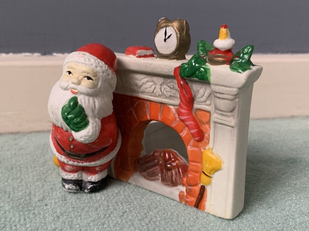 Houder waxinelichtje | Schoorsteen | Kerstman | 11x10x8 cm, Ophalen of Verzenden, Nieuw