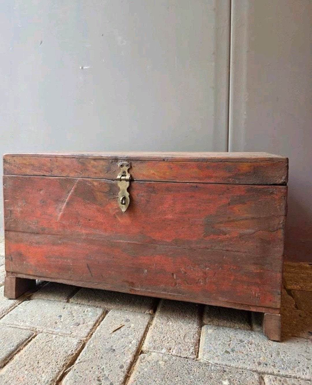 Oude oostindische dekenkist opbergkist, Minder dan 50 cm, 50 tot 100 cm, Ophalen of Verzenden, Zo goed als nieuw