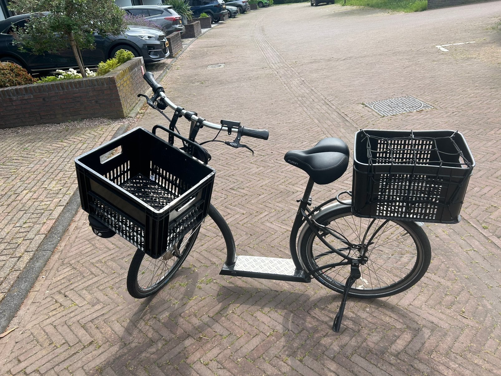 SitGo elektrische stepfiets – met voor- en achterkrat, Fietsen en Brommers, Ophalen, Zo goed als nieuw, Goederen