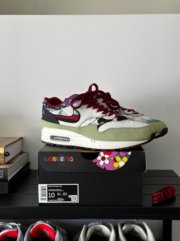 Nike Air Max 1 x Concepts 'Mellow' - Maat 44, Kleding | Heren, Schoenen, Overige kleuren, Ophalen of Verzenden, Sneakers of Gympen