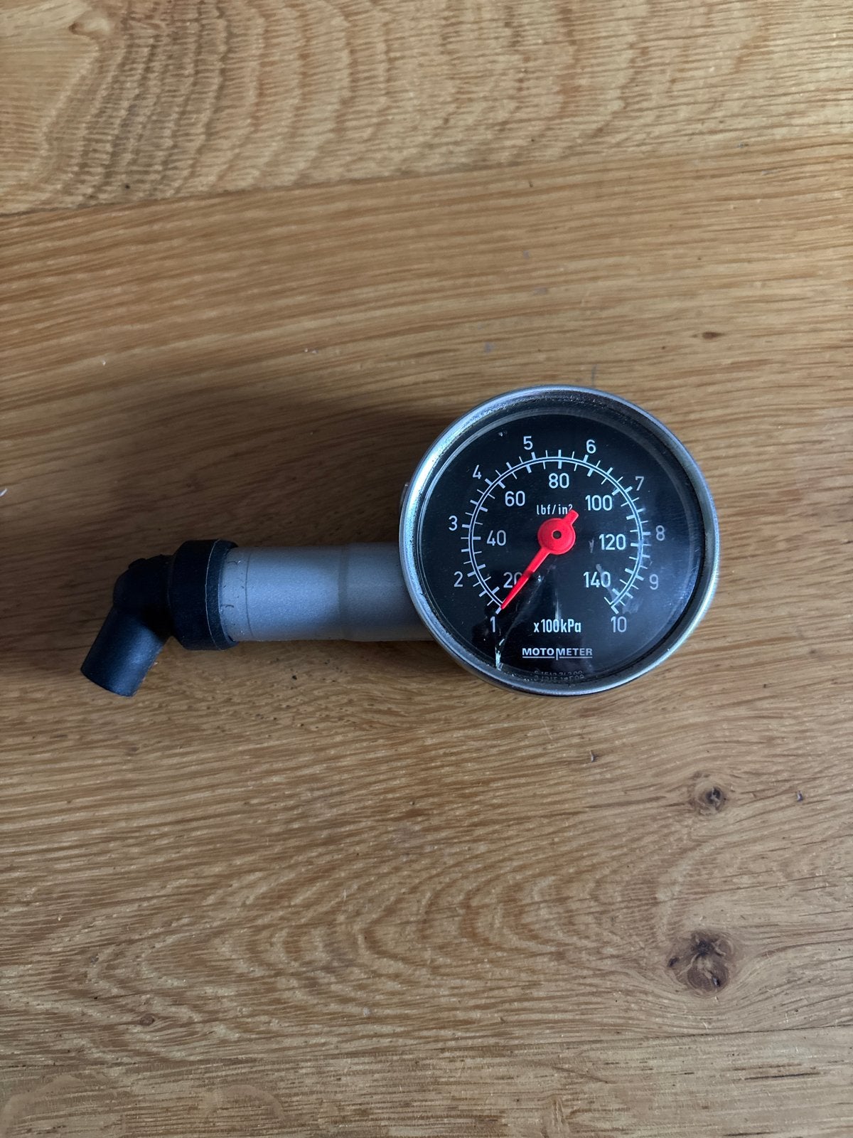 Motometer bandenspanningsmeter met leren etui, Ophalen of Verzenden, Gebruikt