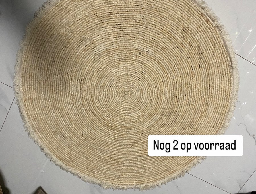 Nieuw tapijt vloerkleed rond touw jutte jutten merk design, 50 tot 100 cm, Rond, Nieuw, Beige