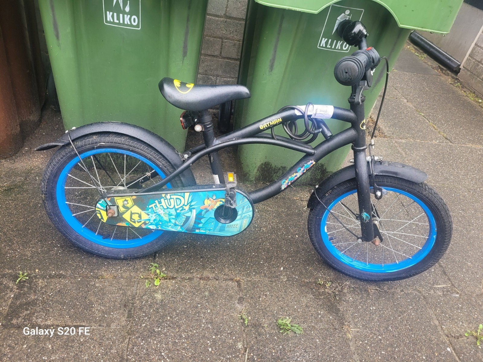 Batman kinderfiets 16 inch - Zo goed als nieuw, Ophalen, Terugtraprem, 16 tot 20 inch, Batman