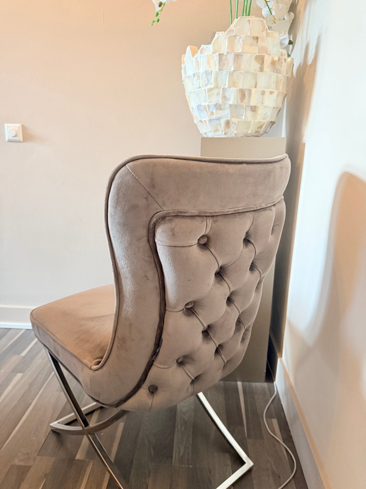 6 Richmond Interiors velvet eetkamerstoelen - Wateringse Vel, Huis en Inrichting, Stoelen, Ophalen, Gebruikt, Overige kleuren