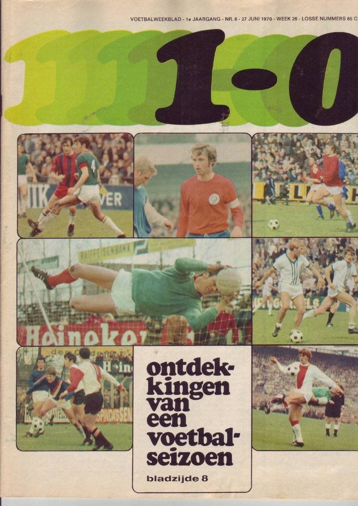 1-0 voetbaltijdschrift 27-6-1970 Go Ahead Eagles Excelsior, Verzamelen, Verzenden, Gebruikt, Overige binnenlandse clubs, Boek of Tijdschrift