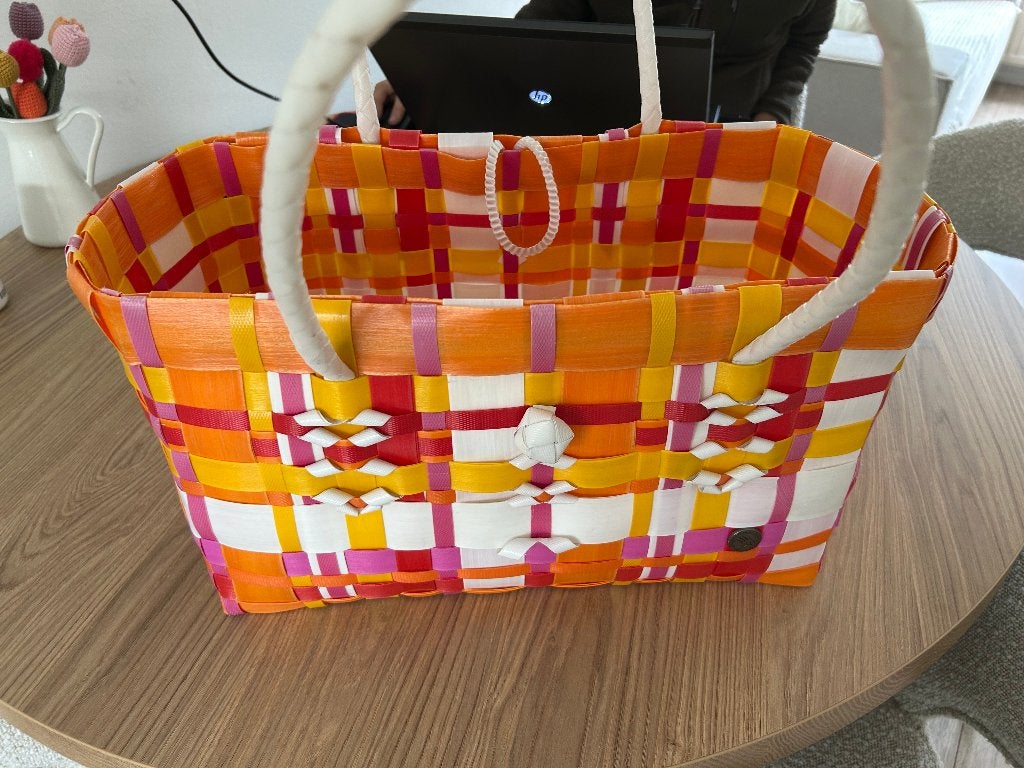 te koop:Grote nette tasmand / boodschappenmand, Huis en Inrichting, Ophalen of Verzenden, Zo goed als nieuw, Rechthoekig