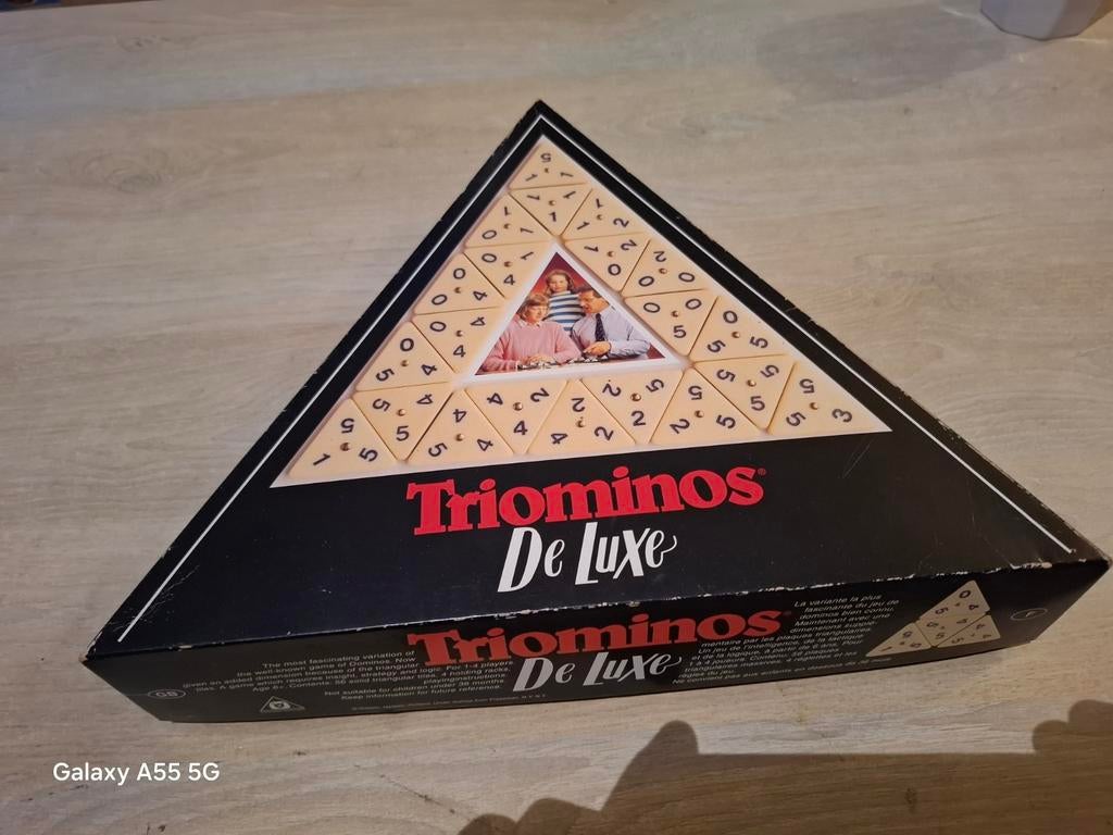 Triominos De Luxe - Compleet Gezelschapsspel, Postbus 200, 8050 AE Hattem, Nederland, Ophalen of Verzenden, Zo goed als nieuw