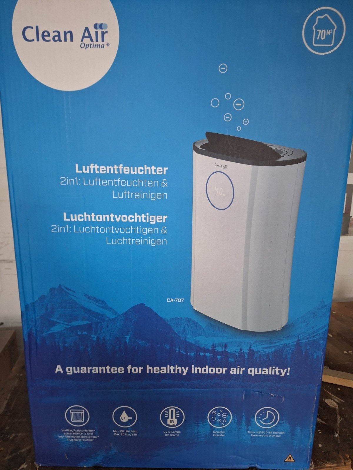 Clean Air Optima - Luchtontvochtiger en luchtreiniger CA-707, Ophalen, Luchtontvochter