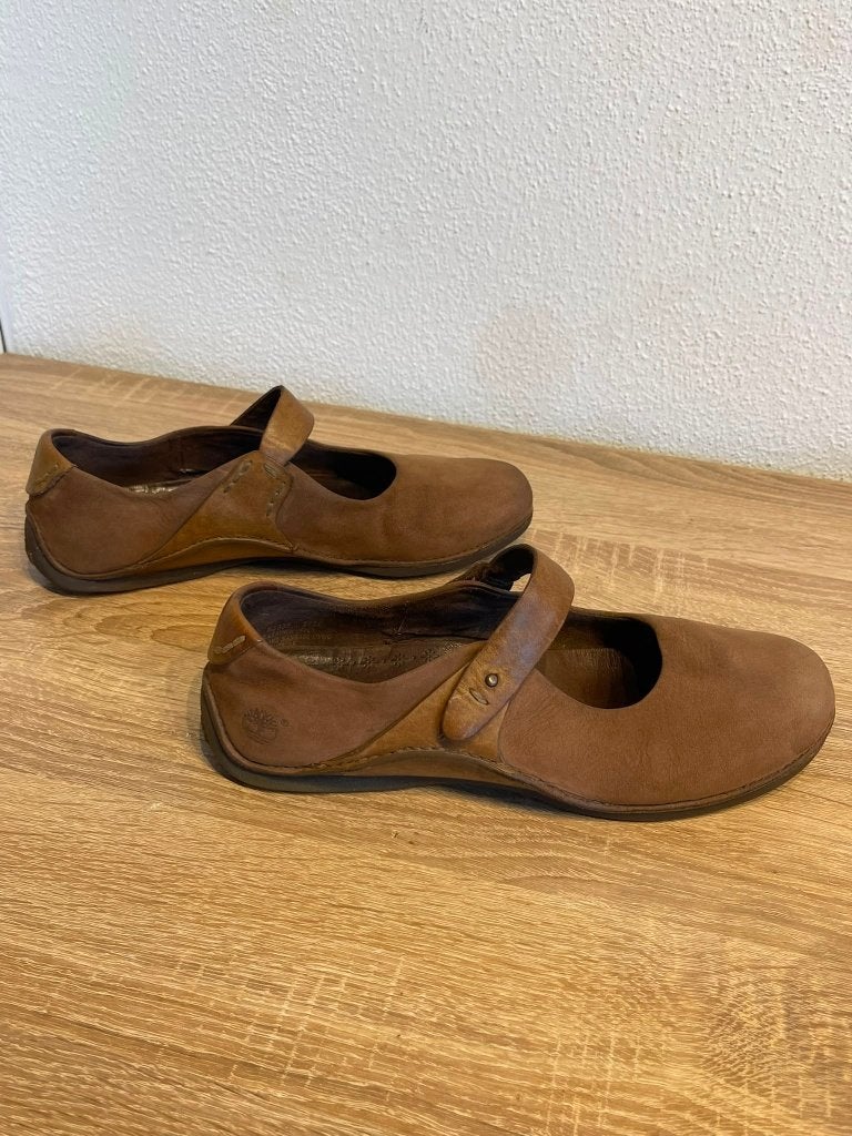 Timberland Earthkeepers Ballerina's MT 39 Cognac Nubuck, Bruin, Tim, Zo goed als nieuw, Timberland
