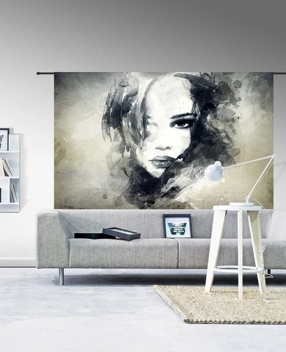 Urban Cotton Wandkleed 'The Look' XXL - zwart/wit portret, Oorspronkelijke maker, Overige typen, Nieuw, Ophalen of Verzenden