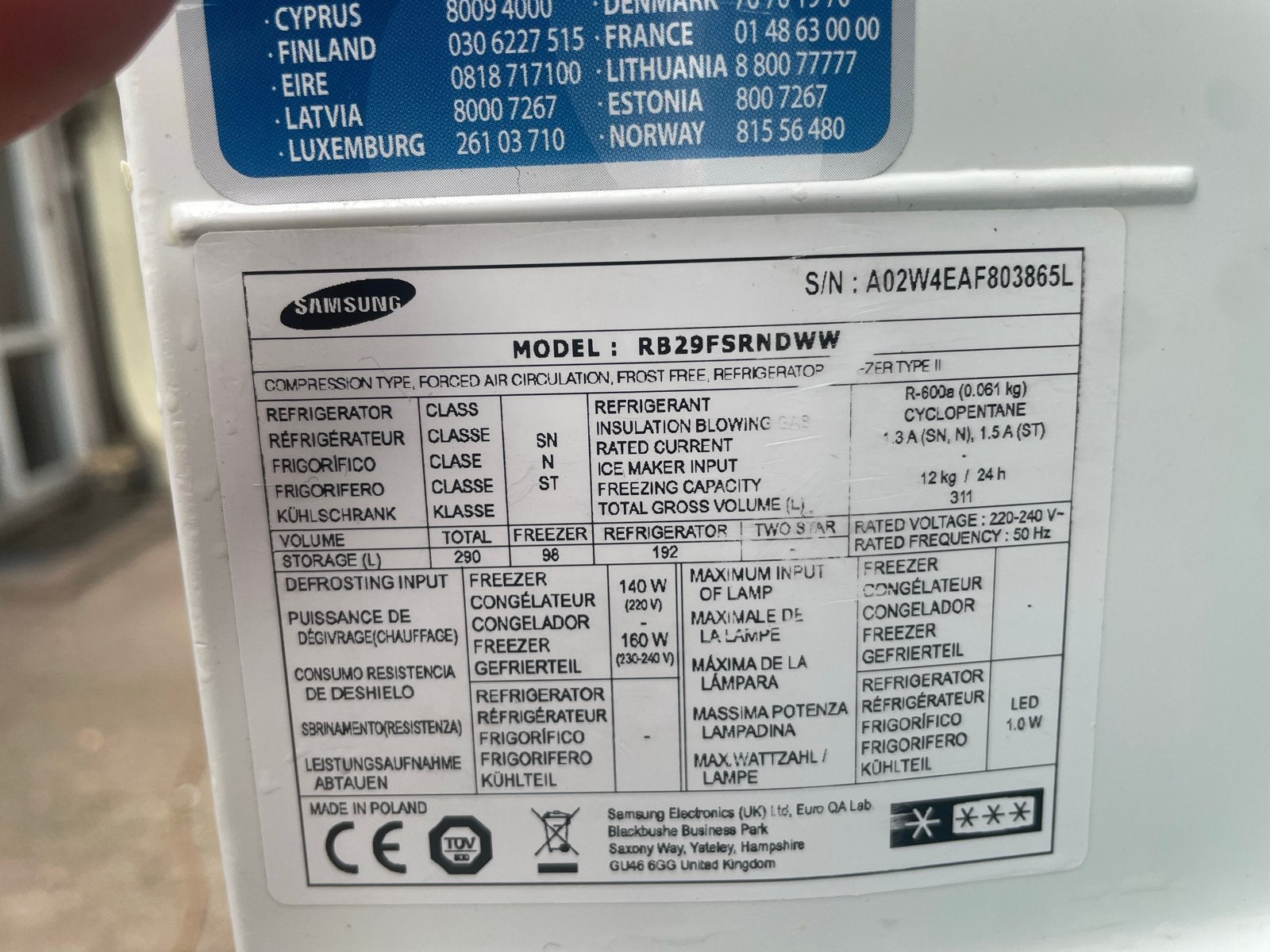Foto 8 van Samsung RB29FSRNDWW Koel-vriescombinatie No-Frost