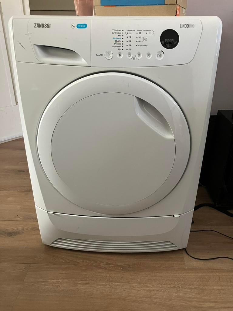 Droger zanussi lindo 100, Witgoed en Apparatuur, Wasdrogers, Ophalen, 6 tot 8 kg, Gebruikt, Voorlader