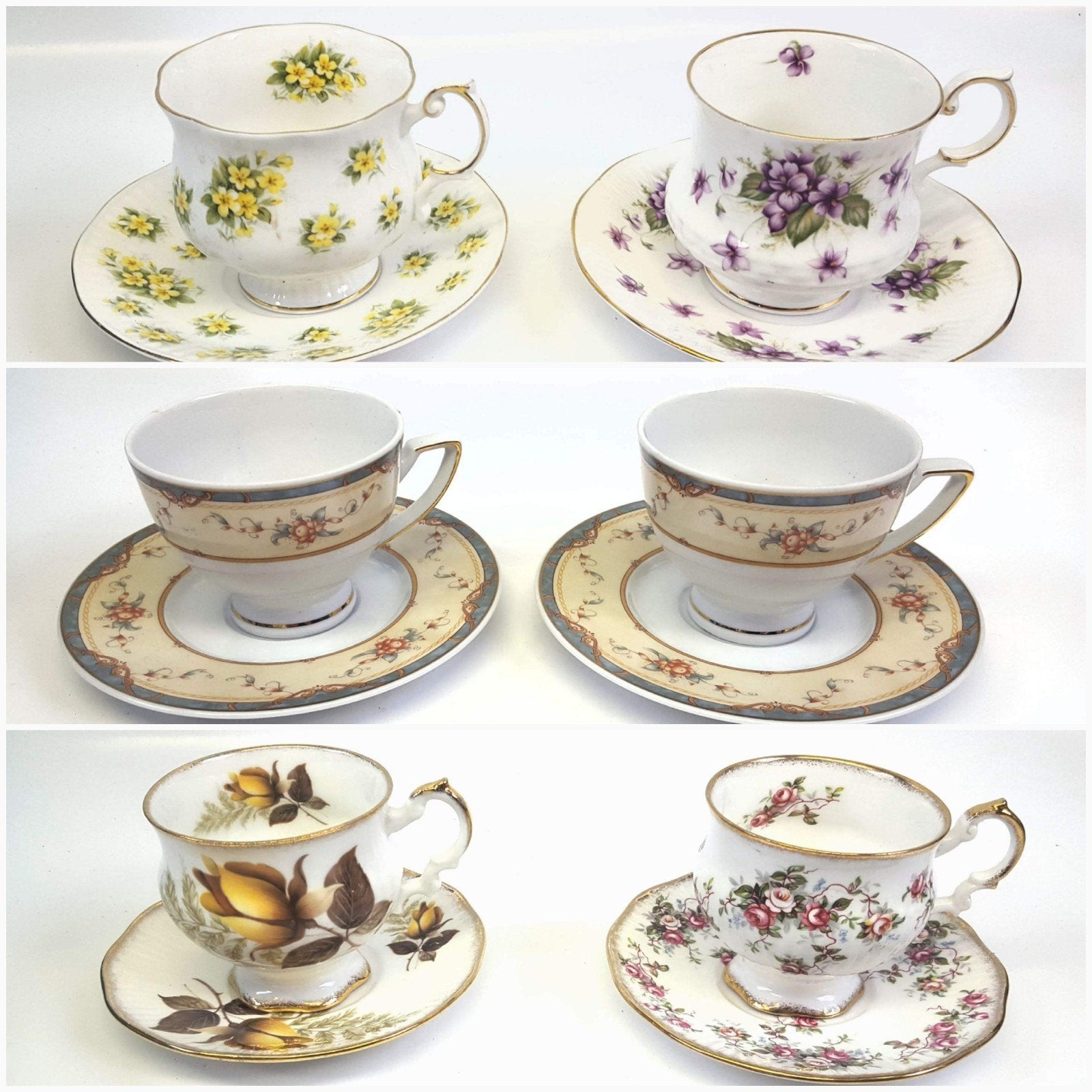 6 vintage kop en schotel Elizabethan Queens Stratford, Ophalen of Verzenden