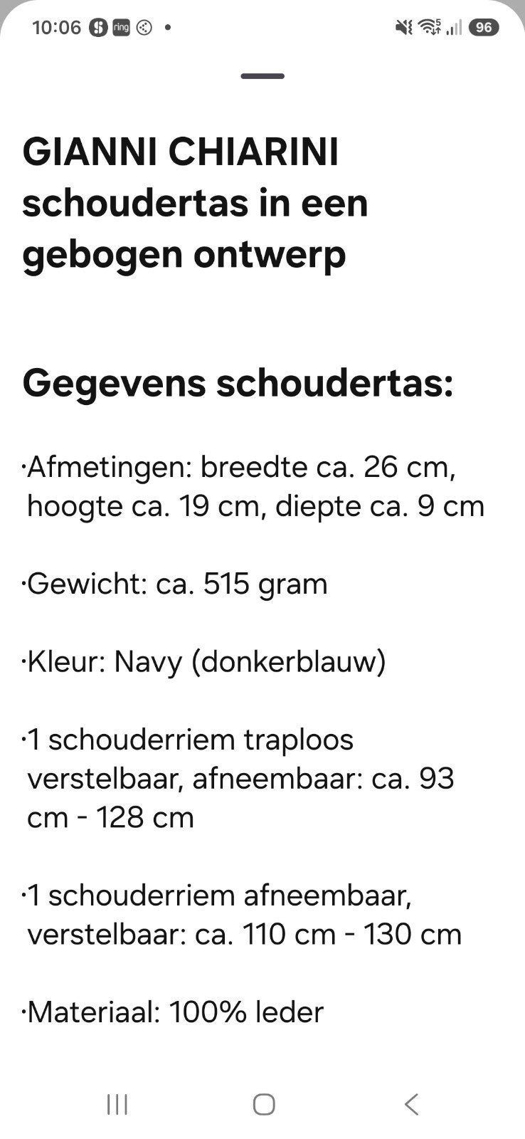 Te koop leren tas Gianni Chiarini model Helena round in de k, Ophalen of Verzenden, Zo goed als nieuw, Beige, Handtas