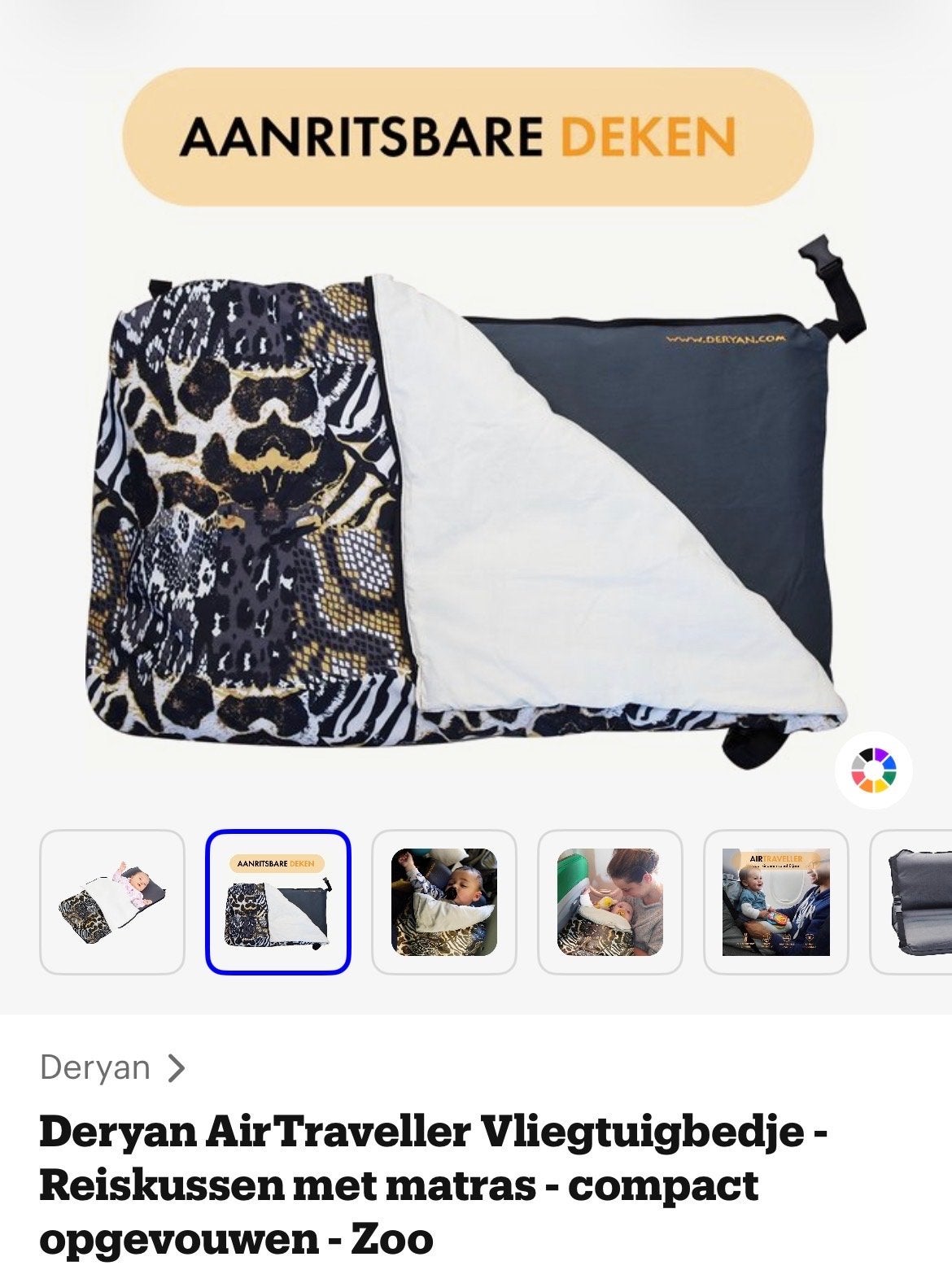 Deryan AirTraveller Vliegtuigbedje - Reiskussen met matras, Ophalen, Zo goed als nieuw