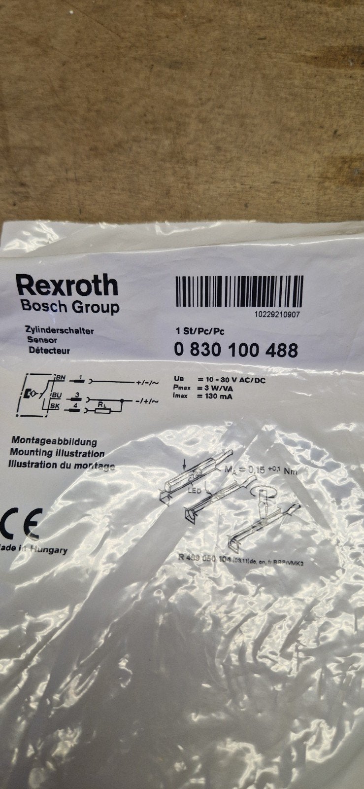 Rexroth Bosch Group Cilinderschakelaar Sensor 0830100488, Ophalen of Verzenden