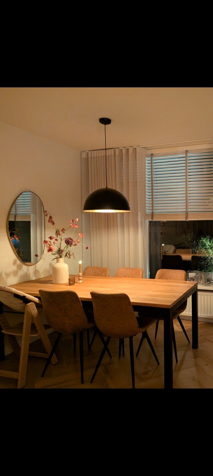 Mooie zwarte hanglamp met gouden binnenkant - Ø 50cm, Huis en Inrichting, Ophalen, Zo goed als nieuw, Metaal