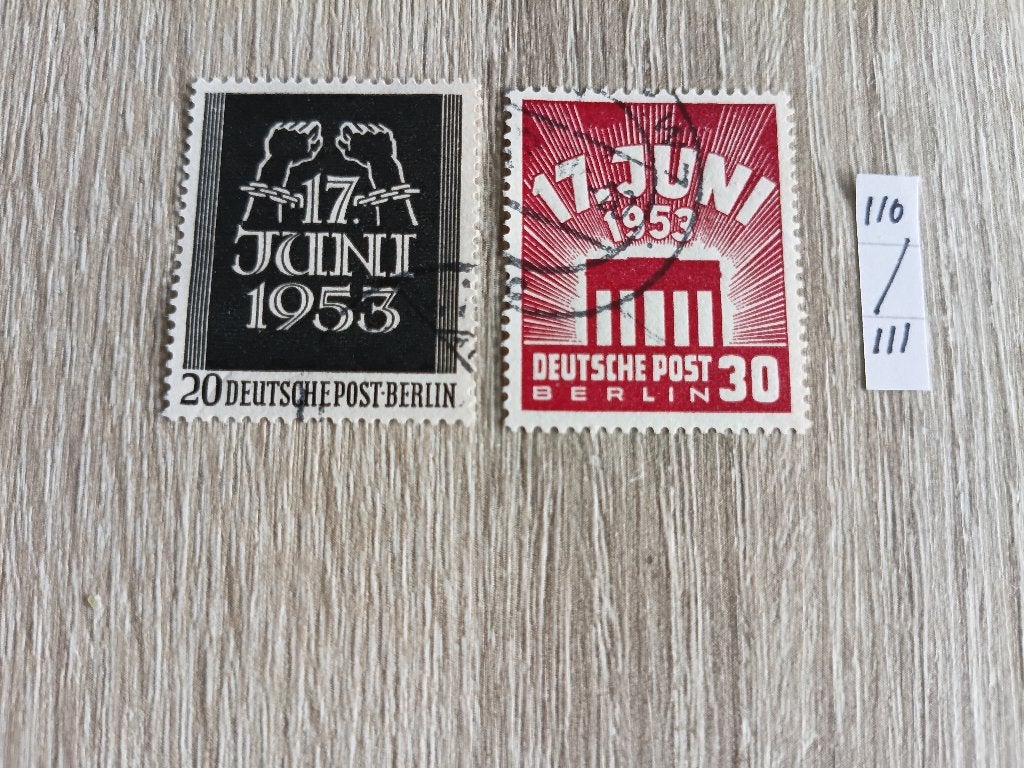 Berlijn,  Mi.  nrs.  110-111,   Gest., Ophalen of Verzenden, BRD, Gestempeld
