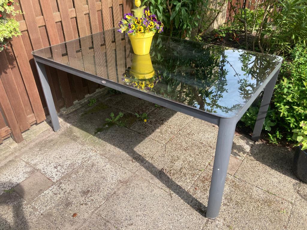 Tuintafel gebruikt 160 x 100 x 75 (Hartman), Tuin en Terras, Ophalen, Gebruikt, Rechthoekig, Aluminium