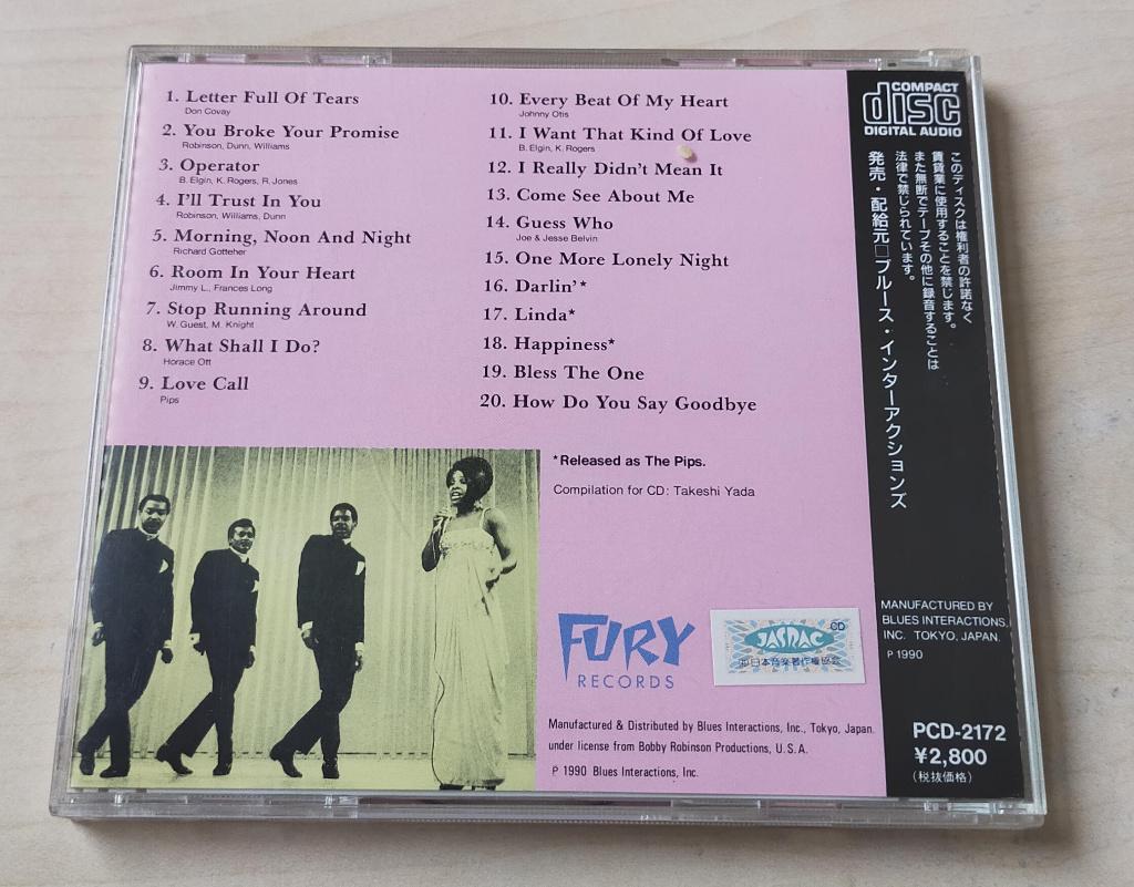 Gladys Knight and The Pips - Letter Full Of Tears CD Japan, Cd's en Dvd's, Ophalen of Verzenden, Gebruikt