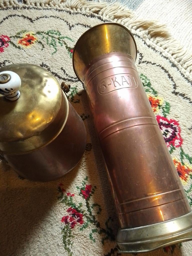 Koperen en messing pot en vaas, Antiek en Kunst, Antiek | Koper en Brons, Ophalen of Verzenden