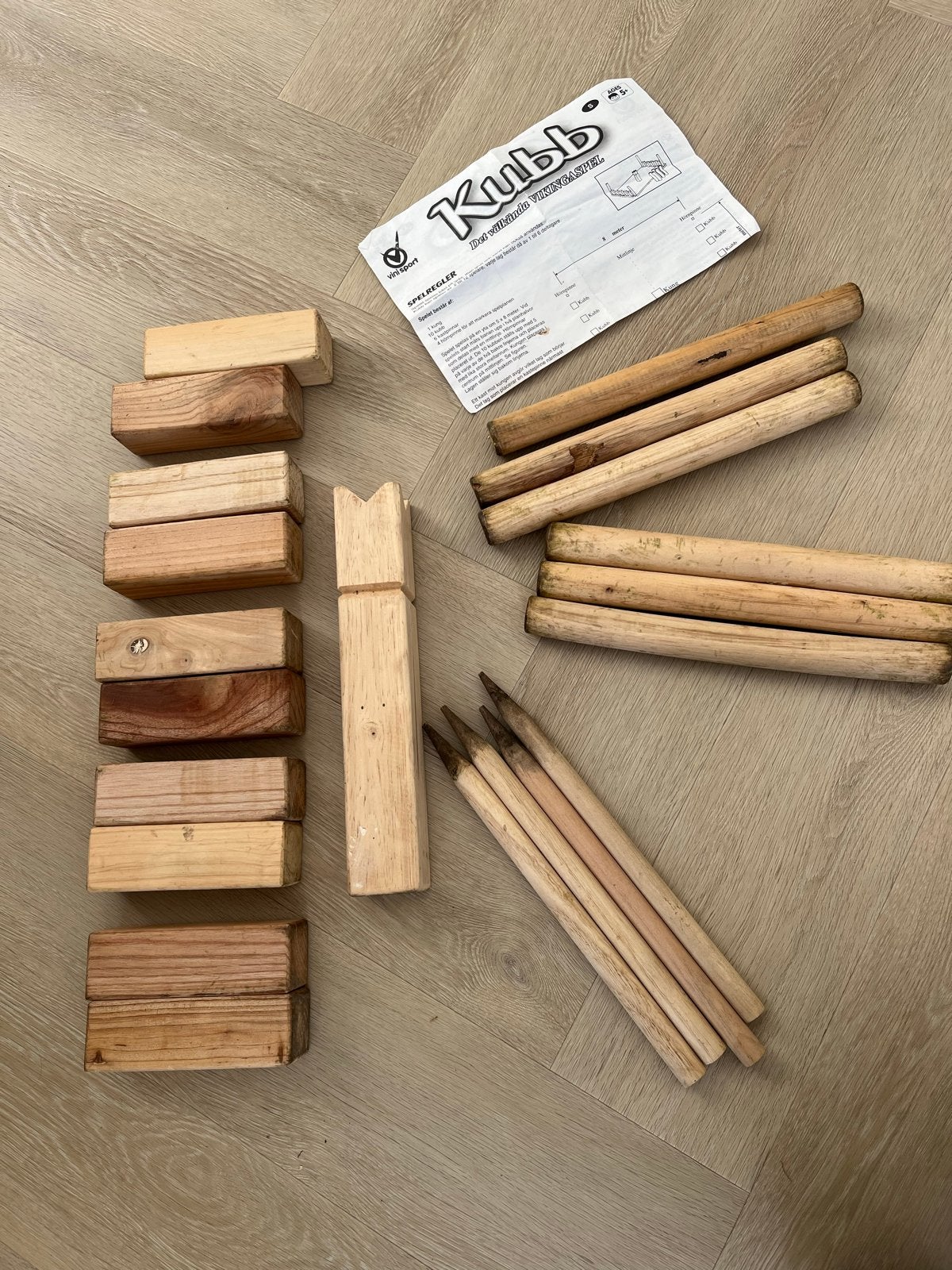 Gebruikt Kubb spel - Ophalen voor een prikkie!, Ophalen of Verzenden, Gebruikt